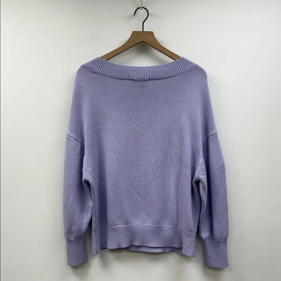 Ann Taylor Chunky Knit Square Neck Pullover Sweater Lilac Purple XL - Picture 6 of 9